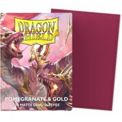 Dragon Shield Matte Dual Sleeves - Pomegranate & Gold