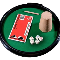 Kości pokerowe z tacką, kubkiem i bloczkiem do zapisu
