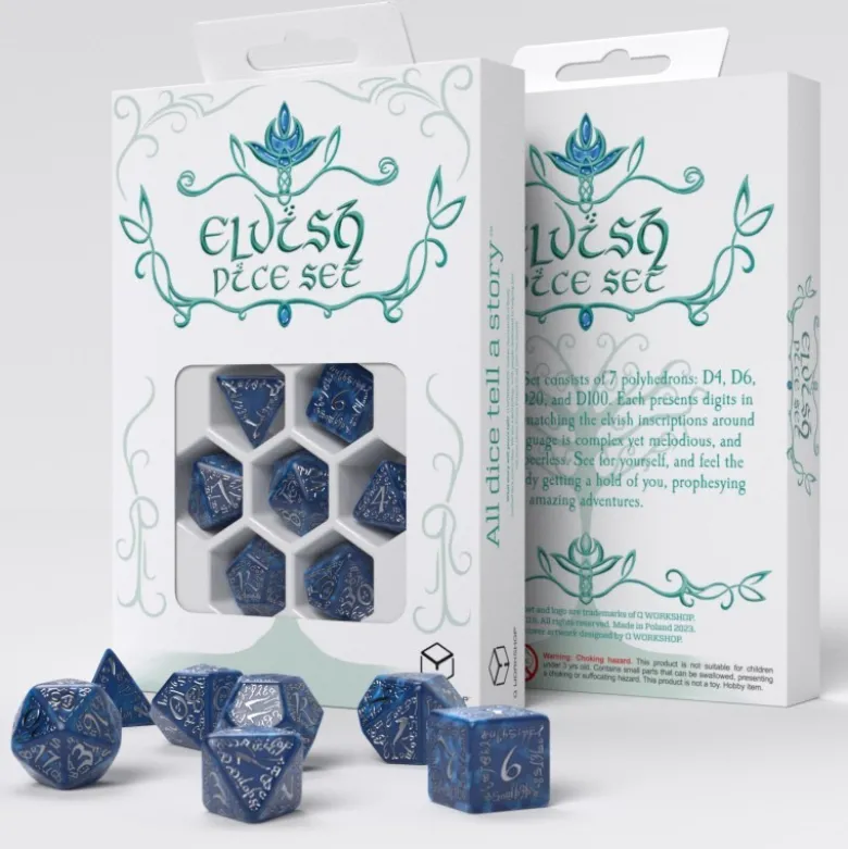 Kości RPG Elfickie: Kobaltowo Srebrne