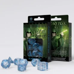 Kości RPG Elfickie: Przejrzysto-niebieskie