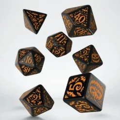 Kości RPG: Haloweenowych Huncwotów Czarno-Pomarańczowe