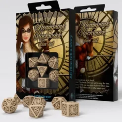 Kości RPG Steampunk Clockwork: Beżowo-brązowe