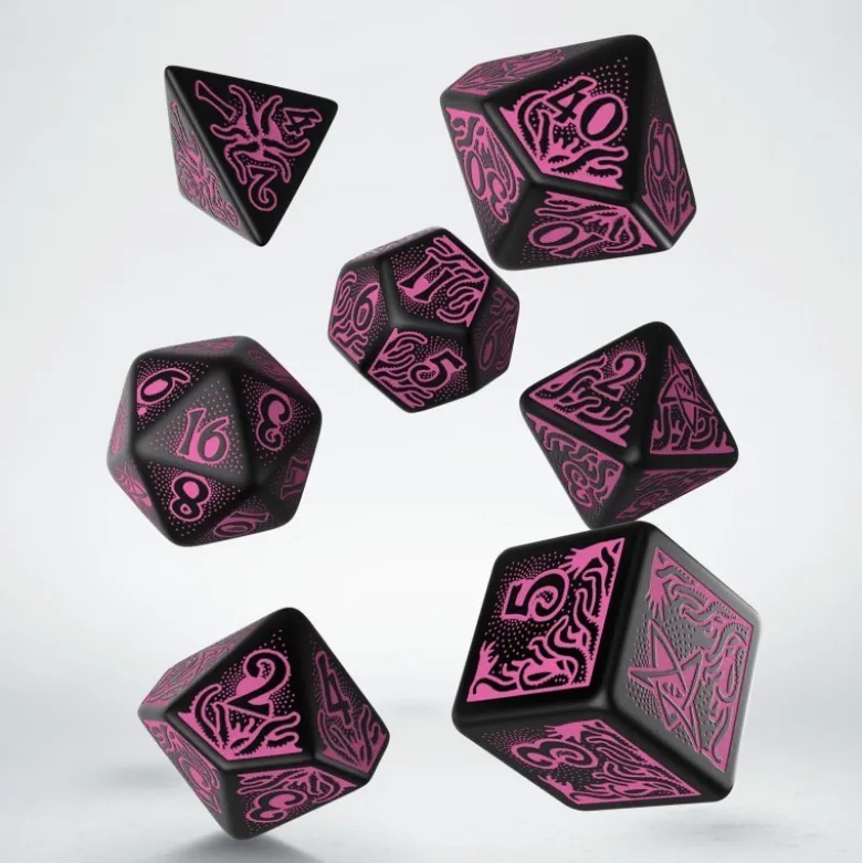 Kości RPG Zew Cthulhu 7. Edycja - Czerń i magenta