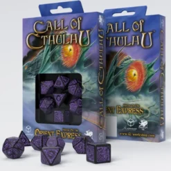 Kości RPG Zew Cthulhu Horror w Orient Express: Czarno-fioletowe