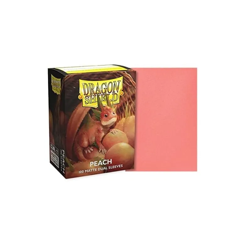 Koszulki Dragon Shield matte dual sleeves Peach standard size (Brzoskwiniowe na zewnątrz, czarne wewnątrz)