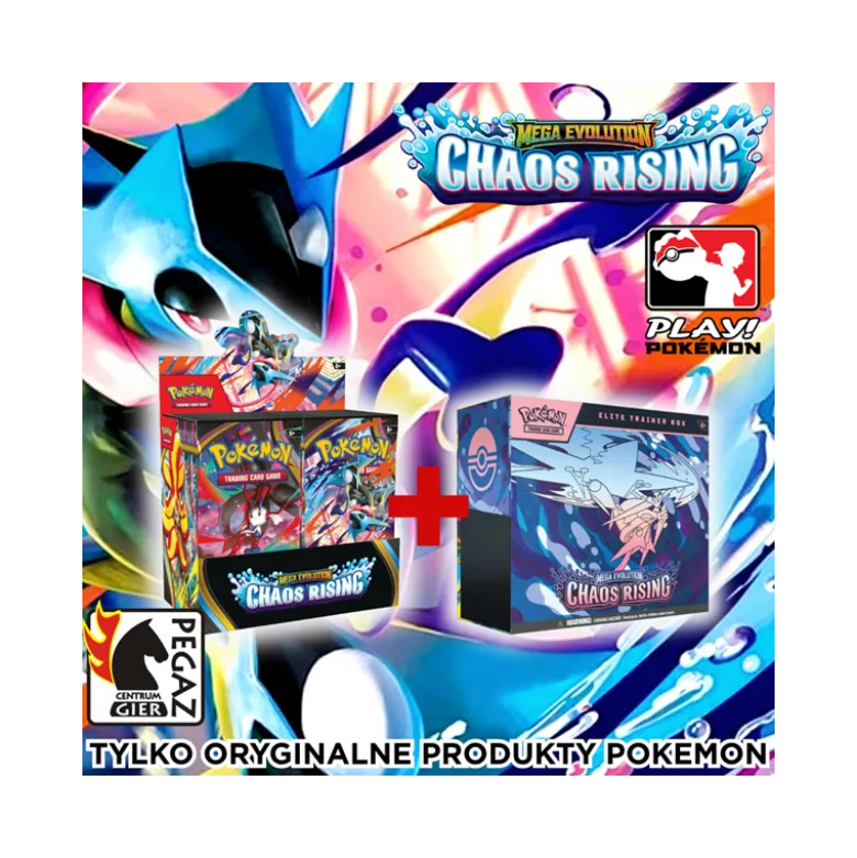 Pokemon TCG: Mega Evolution - Chaos Rising - Booster Box +Elite Trainer Box Pakiet Promo