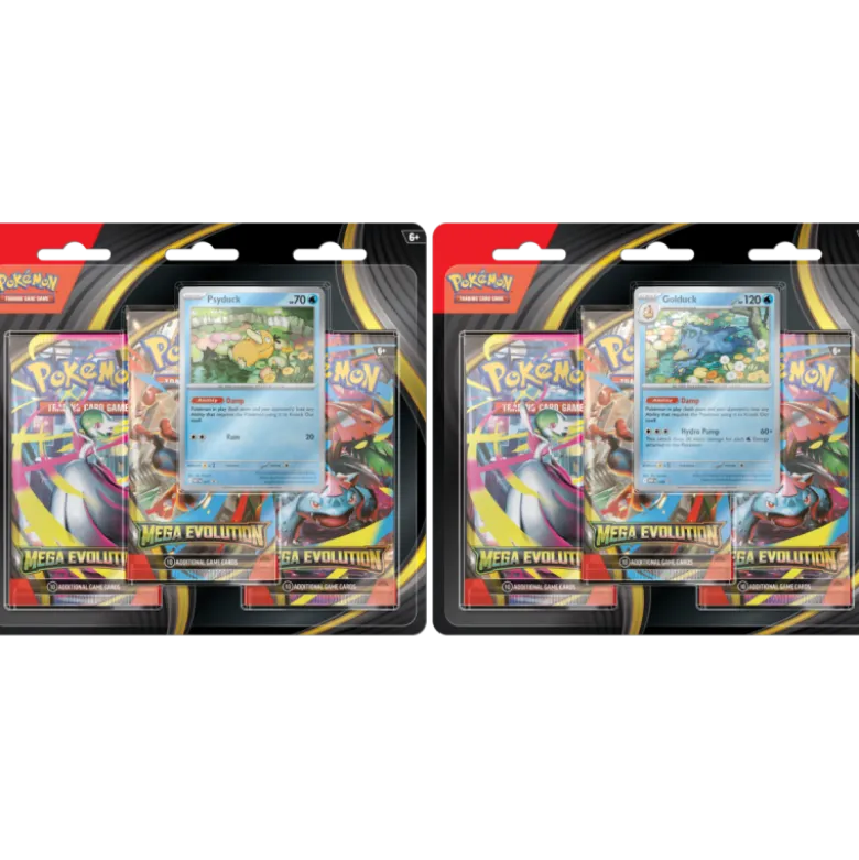 Pokemon TCG: Mega Evolution: 3-Pack Blister x2 (Psyduck + Golduck)