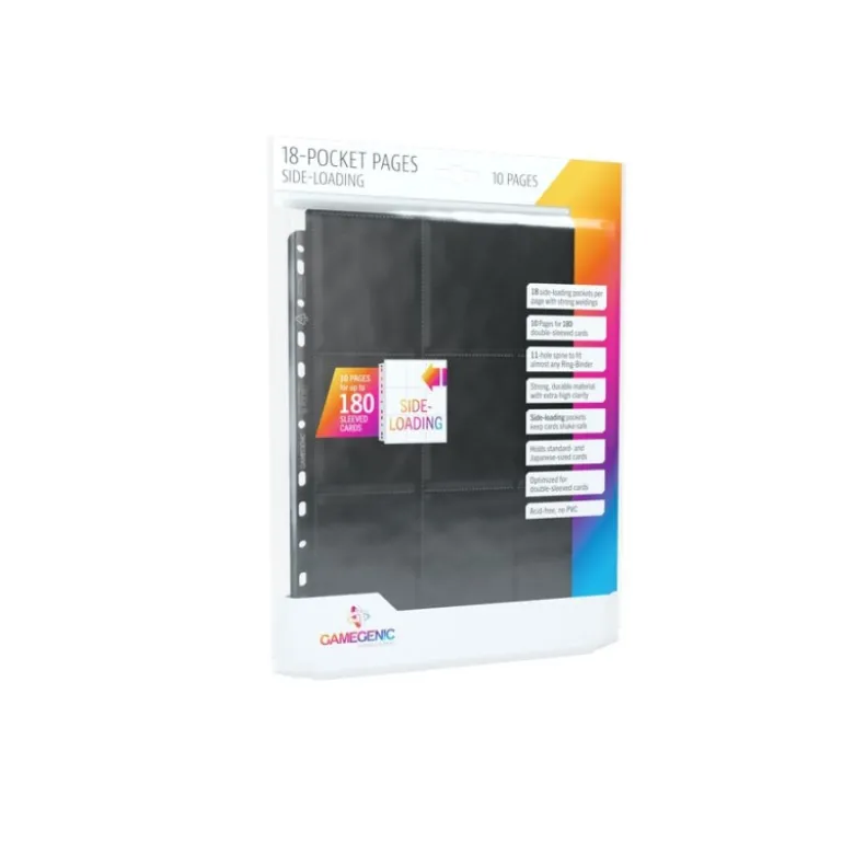 Strony do albumu na karty-czarne: Gamegenic 18-Pocket Pages Sideloading - Black (10 szt)