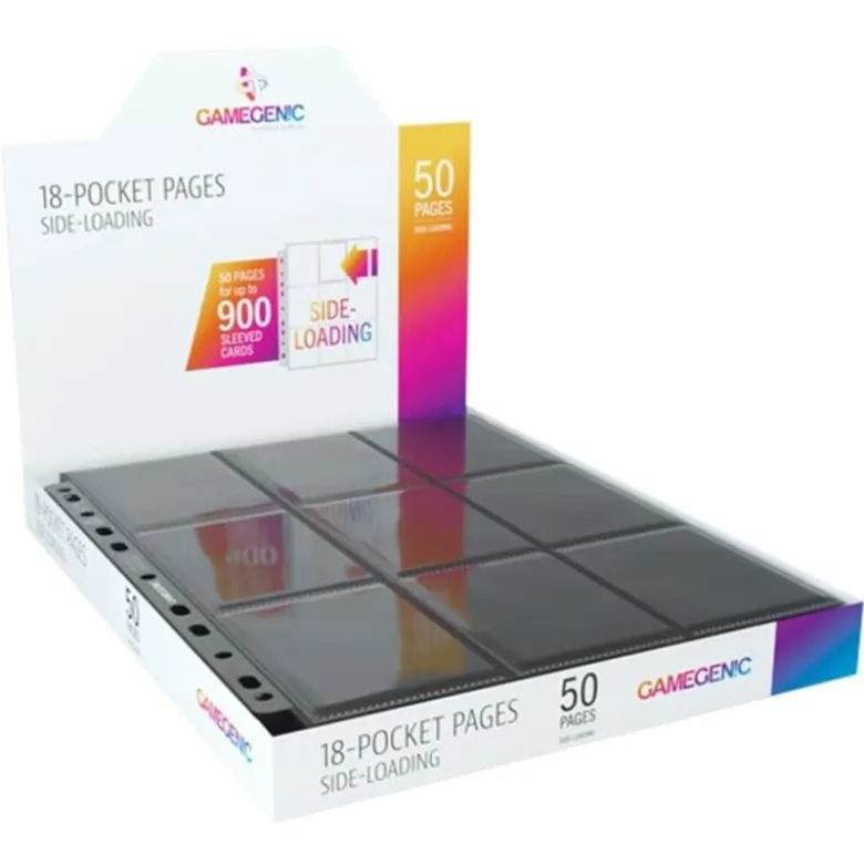 Strony do albumu na karty-czarne: Gamegenic 18-Pocket Pages Sideloading - Black (50 szt)